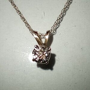 $ALE!  10Kt Yellow Gold Diamond-Accent Pendant with Chain